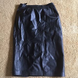 Black leather skirt